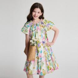 笛莎 女童裙子 26 春夏儿童中大童甜美时尚连衣裙