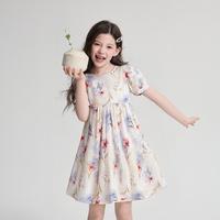 笛莎 女童26夏装中大童度假风舒适棉布裙