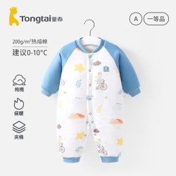 童泰 婴儿保暖夹棉连体衣