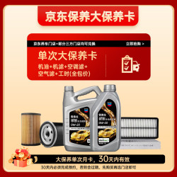 雪佛龙 银智 大保养卡 含机油机滤空调滤空气滤工时 0W-20 SQ 5L