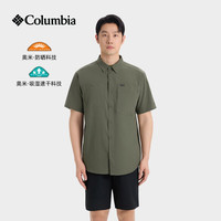 Columbia 26春夏新品短袖男户外UPF100防晒吸湿速干透气翻领休闲衬衫AE3556 397 M
