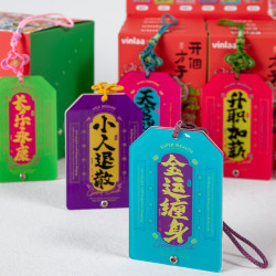 VINLAA 盲盒系 御守拼图 亚克力材质 趣味拼装桌面摆件 创意小礼物（网纱袋，亚克力，御守绳）