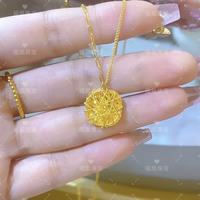 福凰珠宝 新款5G黄金小方糖拉丝项链套链转运珠金包银项链锁骨链节日送女友 小方糖套链 包金1.2克