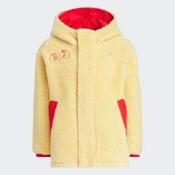 adidas 双面穿童装连帽外套后背大logo休闲保暖夹克中小童上衣