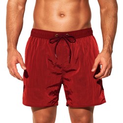 DESMIIT 可下水双层沙滩裤夏季男士防尴尬速干宽松泳裤休闲短裤