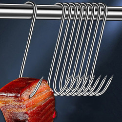 鲸意 家用不锈钢尖头S钩腊肉挂钩 40个
