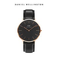 Daniel Wellington CLASSIC系列 男士石英表 classic black leather 40 40mm