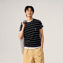 TOMMY HILFIGER Tommy Jeans春夏男女情侣纯棉针织短袖上衣