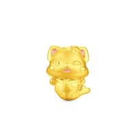 周大福 SOINLOVE 萌宠套系小鱼猫足金黄金转运珠配绳VR1941