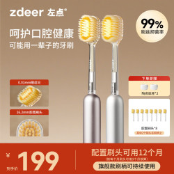 左点 轻奢艺术牙刷 可替换刷头 家用男女宽头软毛 旗舰情侣款+刷头*8