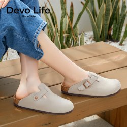 Devo Life 软木拖鞋男女休闲包头拖鞋外穿拖鞋 3624