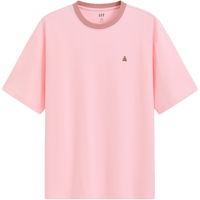 Gap 纯棉小熊刺绣撞色圆领短袖T恤