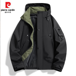 皮尔·卡丹 皮尔卡丹（pierre cardin）户外休闲三防冲锋夹克男士连帽工装外套