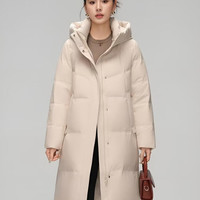 雪中飞 高充绒 女士中长款立领连帽保暖羽绒服