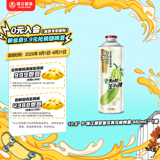 珠江啤酒 珠江原浆苦瓜青瓜味啤酒 980mL