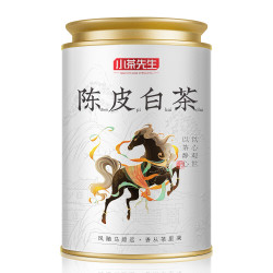 小茶先生 茶叶福鼎白茶陈皮老白茶 寿眉白茶龙珠陈香型紧压茶叶罐装 福鼎陈皮白茶龙珠100g