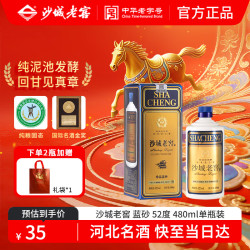 沙城 老窖 蓝砂 浓香型白酒 52度 480ml单瓶装  高度纯粮食酒口粮 马年送礼