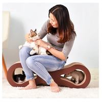 得酷 瓦楞纸猫抓板 简约猫爪板 猫窝猫玩具 猫抓垫 咖啡大8字86*26.6*26.6CM