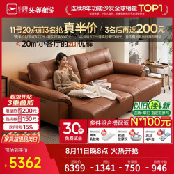 芝华仕 头等舱电动小户型沙发床一体两用油画棕-双座双电-2.60m 延期仓储-详询客服