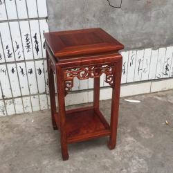 漫迪森缅甸花梨木小号四方花架花几住宅家具客厅办公室摆件装饰多层 小号