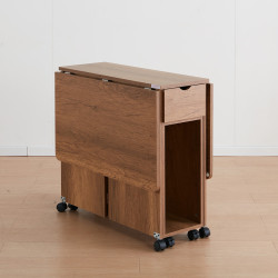 NITORI 家居 家具 小户型出租屋可移动折叠餐桌餐边柜 ST025 中棕色