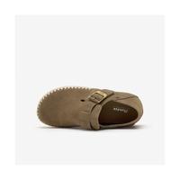 Bata 勃肯鞋女2026春商场英伦牛剖皮通勤复古简约百搭一脚蹬