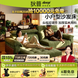 狄普 可拆洗布艺沙发床中古风客厅头枕调节小户型实木手动折叠沙发枫颂 5星舒适坐感