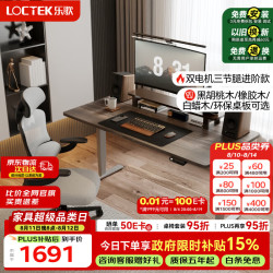 乐歌 升降桌电脑桌办公桌学习桌家用书桌子E5X-1.2m灰木纹色