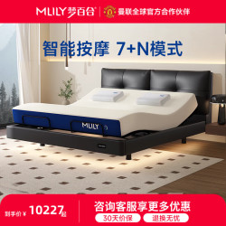 MLILY 黑武士智能床包豪斯法式主卧大床真皮功能床适老按摩 智能床架- 朗悦床垫22c