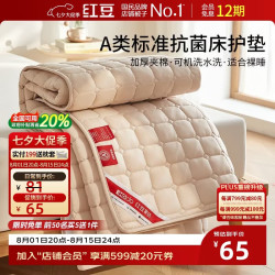 Hodo A类抗菌床护垫可折薄垫宿舍床褥床垫遮盖物软垫保护垫150*200cm咖