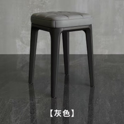 艾格辰 家用软包方凳客厅可叠放凳子简约时尚餐桌凳卧室化妆凳休闲板凳 灰色