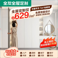 全友 家居衣柜定制简易平开门衣柜家用小户型定制收纳柜子卧室 629/㎡(按照投影