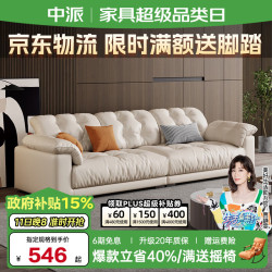 中派 意式极简云朵真皮沙发客厅小户型简约现代大象耳朵直排沙发