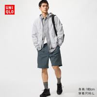 优衣库 尼龙休闲短裤男装女装工装裤子户外宽松482937 488371 488371/08深灰色 L
