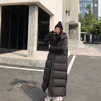 OLLEENUKA 白鹅绒填充 长款过膝 黑色 女士羽绒服