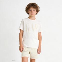Gap 男童2026春季款纯棉印花logo圆领短袖T恤儿童装美版708411