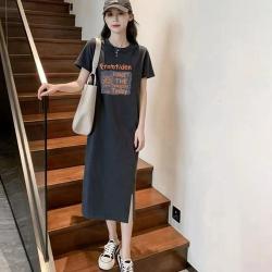 BOYI 帛逸 女士短袖圆领印花连衣裙
