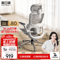 黑白调 P2Max人体工学椅5D腰托-6D扶手 Max霜白-6D悬停扶手