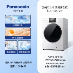 Panasonic 白月光5.0系列 XQG100-F2A1 滚筒洗衣机 10kg