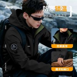 吉普 男士连帽加厚保暖夹克棉服 2026