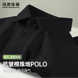马克华菲 JMK反差字 重磅棉 黑色 XL 男士POLO衫