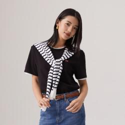 Levi's 2023夏季男士休闲潮流短袖刺绣LOGO质感t恤时尚易穿搭 黑色 L