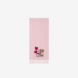 MOSCHINO 女士爱心泰迪熊羊毛围巾