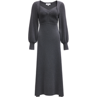 VERO MODA V领灯笼袖针织连衣裙