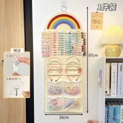 图常 彩虹发饰毛毡挂袋 1242 儿童发饰收纳神器 壁挂毛毡挂袋 送挂钩+墙钉