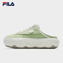 FILA 岩石鞋|FILA斐乐女穆勒鞋舒适鞋子一脚蹬帆布厚底半拖休闲鞋