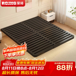 荣将 悬浮床铁艺床双人铁架床1.8x2米简约家用卧室悬空床排骨架单床黑