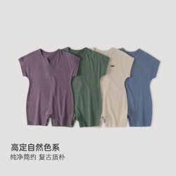 巴厘小猪 婴儿连体衣夏季薄款男女宝休闲衣服短袖宝宝哈衣