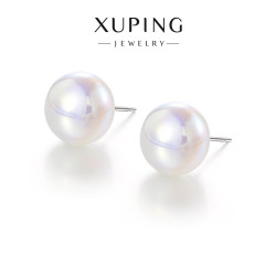 XUPING旭平首饰 JDXFZ仿珠人鱼姬耳钉 日常百搭通勤女生耳饰 白色人鱼姬耳钉-约12mm