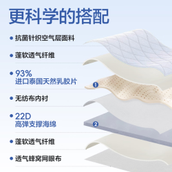 网易严选 93%天然乳胶床垫 8cm厚 灰色 120*200cm
